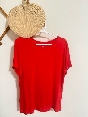 Nine West Soft Spun Red Crewneck Tee